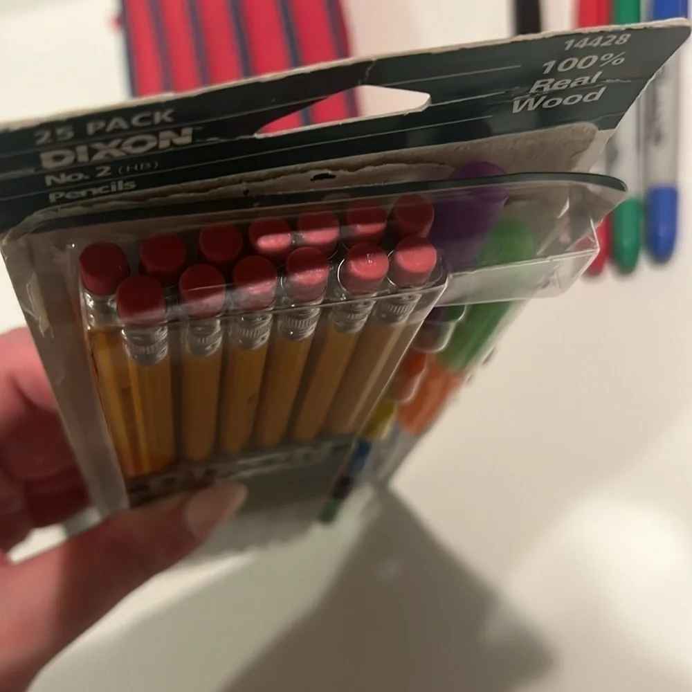 Zipit Pencil Case, Dixon Pencil Variety Pack, Sharpie Pens, Ruler & Mini Stapler